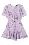 Zunie Kids' Dot & Floral Smocked Waist Dress In Lilac