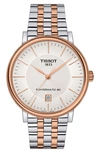Tissot Carson Premium Powermatic Lady Bracelet Watch, 40mm In Silver/ Rose Gold