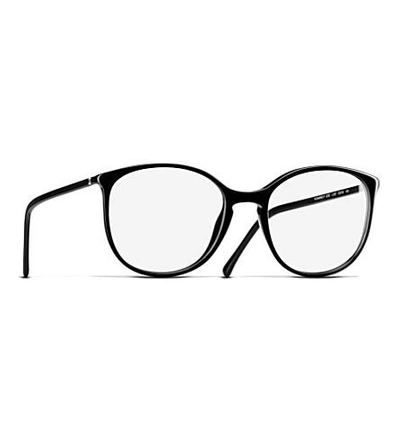 Pre-owned Chanel Womens Black Round Eyeglasses