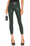 L Agence Margot Coated Crop Skinny Jeans In Evergreen Coated