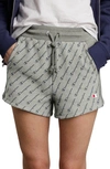 Champion Reverse-weave High-waist Shorts In Diagonal Logo Heather