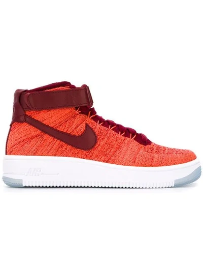 Nike Air Force 1 Ultra Flyknit Trainers In Red