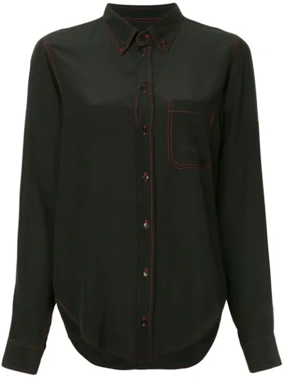 Bassike Contrast Stitch Shirt - Black