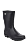 Ugg Sienna Matte Shearling-lined Rain Boots In Black