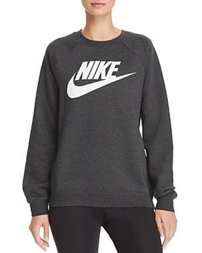 Nike Rally Logo Sweatshirt In Black Heather/white