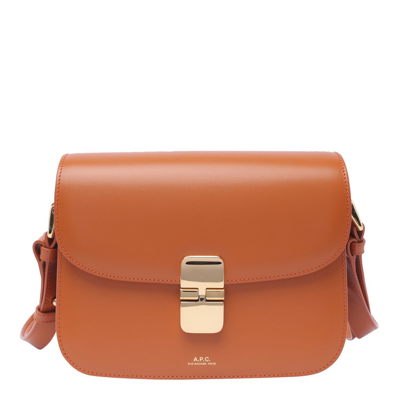 Apc Grace Logo Printed Small Shoulder Bag In Cannelle