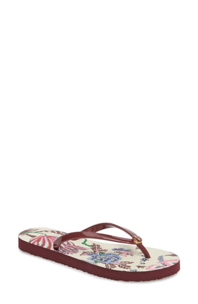 Tory Burch Thin Platform Printed Sandals In New Claret