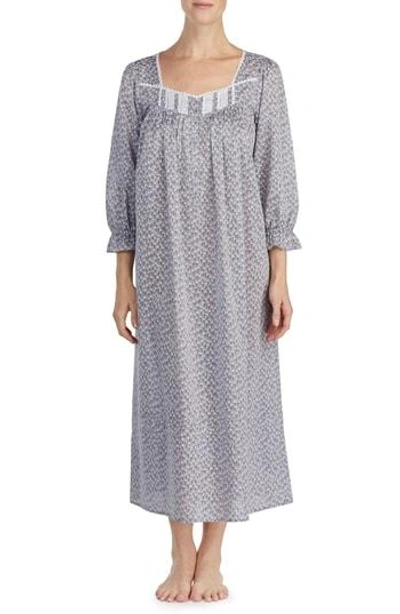 Eileen West Chambray Cotton Nightgown In Chrcl Chmbry White Daisy