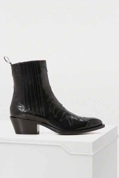 Sartore Flamm Leather Ankle Boots In Black