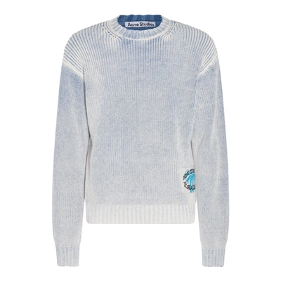 Acne Studios Sweater In Old Blue/white
