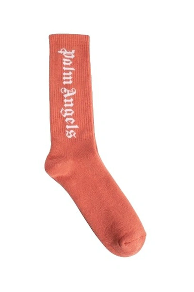 Palm Angels Sock With Logo In Pink