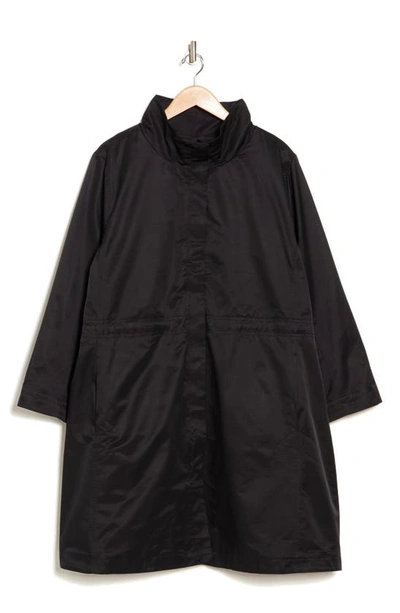 Eileen Fisher Organic Cotton Blend Coat In Black