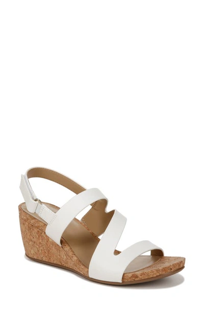 Naturalizer Adria Strappy Wedge Sandal In White Faux Leather