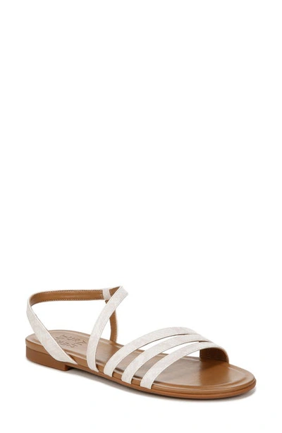 Naturalizer Salma Snakeskin Embossed Strappy Sandal In Beige Faux Leather