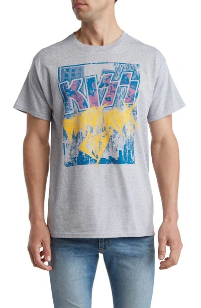 Philcos Kiss Detroit Rock Cotton Graphic T-shirt In Heather Grey
