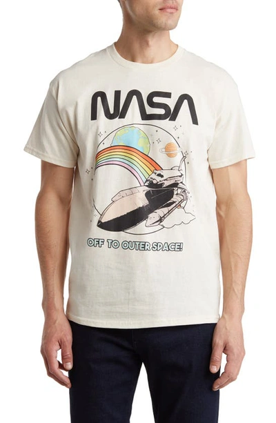 Philcos Nasa Outer Space Cotton Graphic T-shirt In White