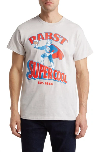 Philcos Pabst Supercool Cotton Graphic T-shirt In Ice Grey