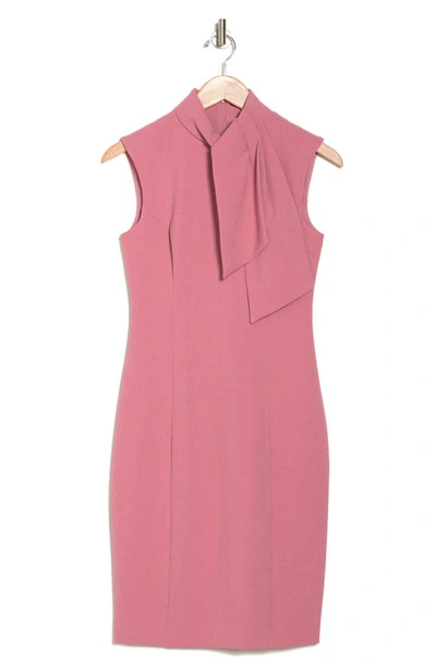 Harper Rose Jabot Neck Sleeveless Sheath Dress In Blush