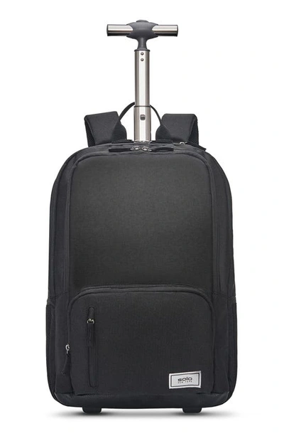 Solo New York Bleecker Recycled Polyester Rolling Backpack In Black