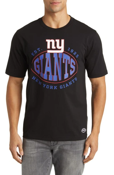 Hugo Boss X Nfl Stretch Cotton Graphic T-shirt In New York Giants Black