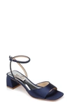 Badgley Mischka Infinity Ankle Strap Sandal In Midnight Satin