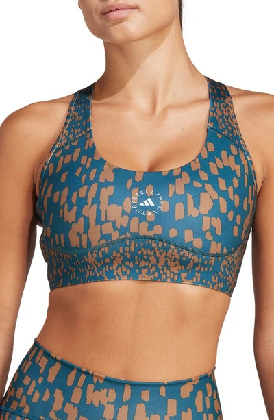 Adidas By Stella Mccartney Truepurpose Power Impact Training Medium Support Sports Bra In Tech Mineral/ Timber