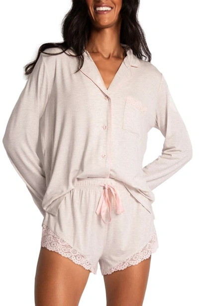 Pj Salvage Love Lace Short Pajamas In Oatmeal
