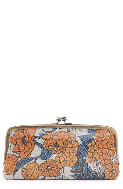 Hobo Large Cora Leather Frame Clutch In Orange Blossom