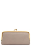 Hobo Large Cora Leather Frame Clutch In Taupe