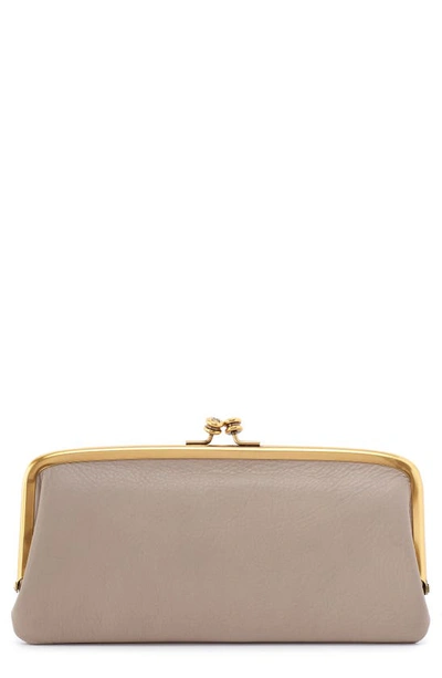 Hobo Large Cora Leather Frame Clutch In Taupe