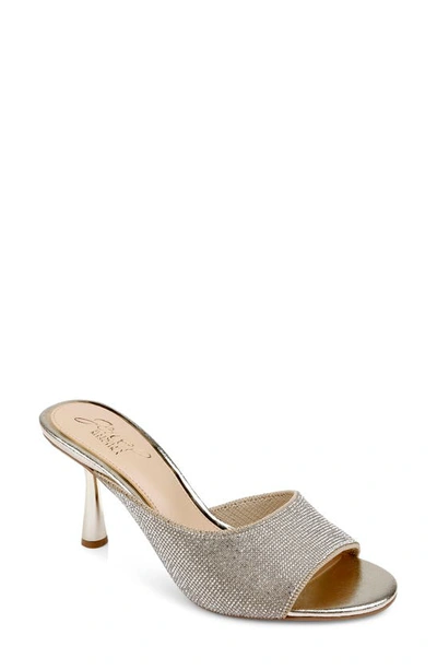 Jewel Badgley Mischka Haya Slide Sandal In Light Gold