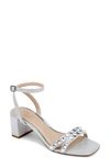 Jewel Badgley Mischka Honor Ankle Strap Sandal In Silver