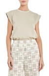 English Factory Cap Sleeve Jersey T-shirt In Taupe