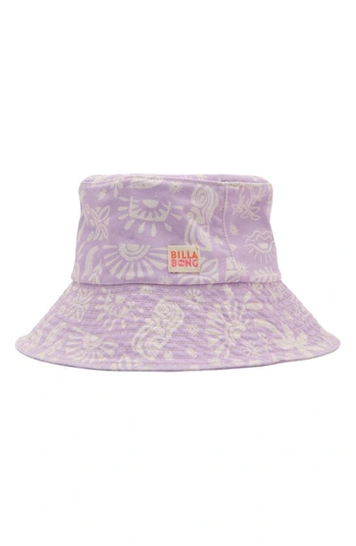 Billabong Kids' Bucket List Daisy Print Hat In Peaceful Lilac