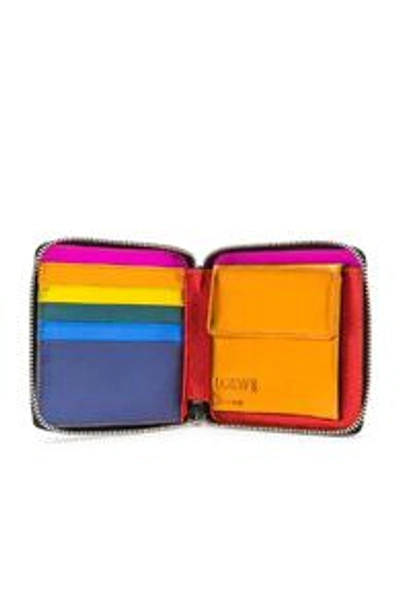 Loewe Rainbow Square Zip Wallet In Black,metallics