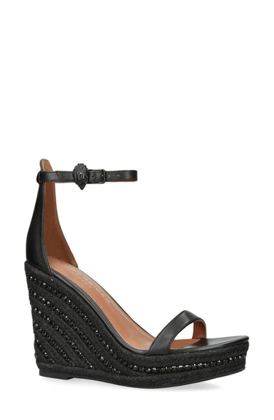 Kurt Geiger Shoreditch Espadrille Platform Wedge Sandal In Black