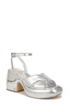 Circus Ny By Sam Edelman Isadora Platform Ankle Strap Sandal In Soft Silver