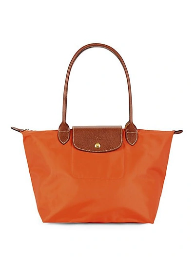 Longchamp Small Le Pliage Nylon Tote In Orange