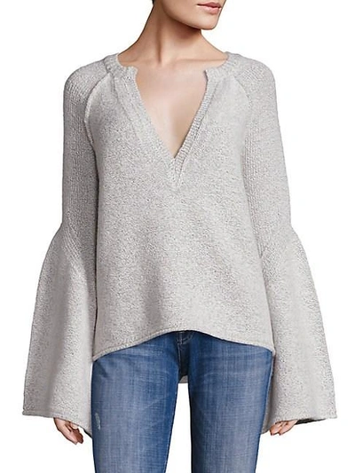 Free People Lovely Lines Bell-sleeve Sweater In Ivory