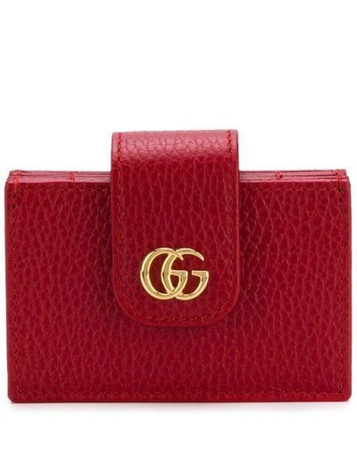Gucci Double G Cardholder In Red