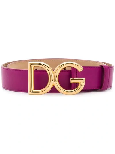 Dolce & Gabbana Logo Buckle Belt In Pink