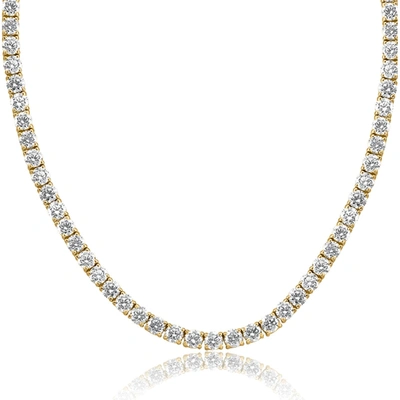 Pompeii3 30 Ct Diamond Tennis Necklace 14k Yellow Gold 15" Lab Grown In Multi