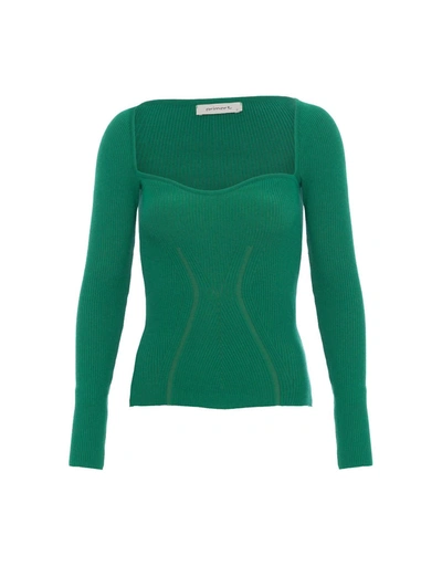 Paola Bernardi Celine Top In Jade Green In Multi