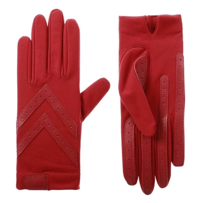 Isotoner Women's Chevron Shortie Gloves In Chili Peper In Multi