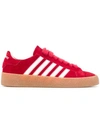 Dsquared2 Men's Side-stripe Suede Low-top Sneakers In Red