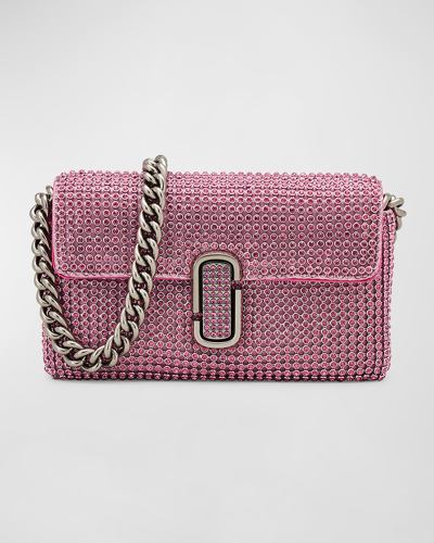 Marc Jacobs The Rhinestone J Marc Shoulder Bag In Pink