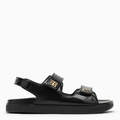 Givenchy Black Leather Sandal With Logo