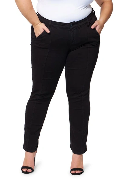 Slink Jeans Mid Rise Cigarette Leg Jeans In Black