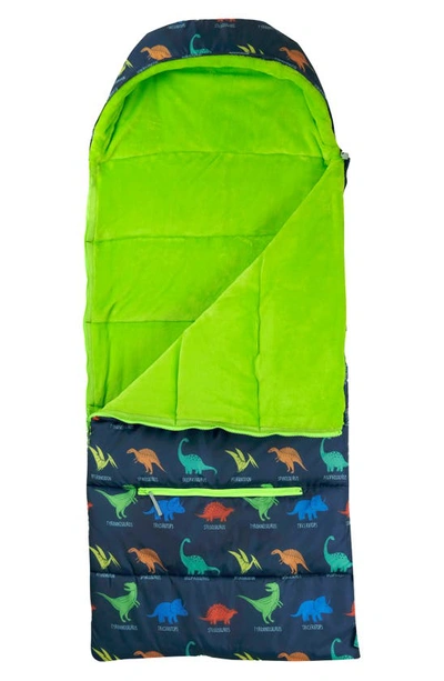 Mimish Kids' Sleep-n-pack Dinosaur Print Sleeping Bag Backpack In Dinosaurs