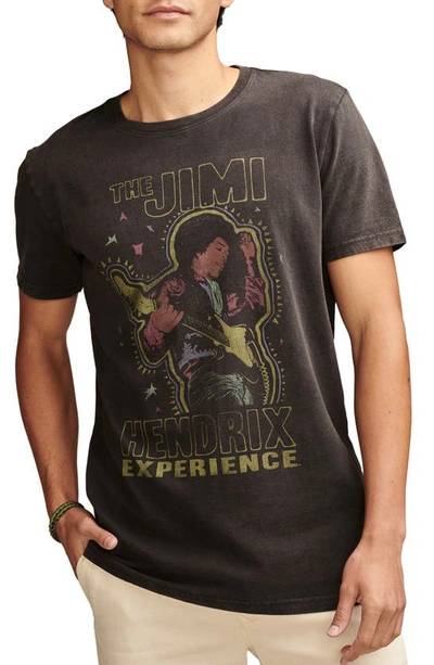 Lucky Brand Jimi Hendrix Graphic T-shirt In Jet Black